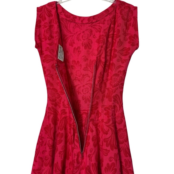Anne Fogarty Red Linen Fit & Flare Dress | S | Moygashel Shantel Irish Linen - Picture 4 of 6
